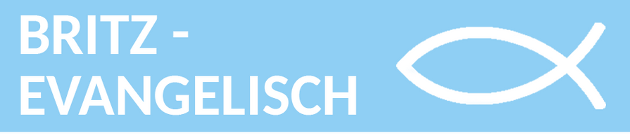 Logo der Britz-Evangelisch Kirche mit christlichem Fischsymbol