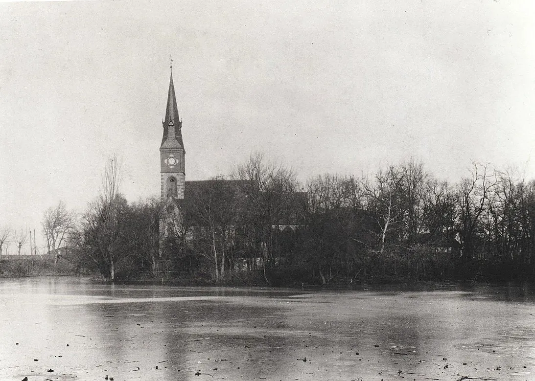 Dorfkirche Britz von Süden aus, um 1900