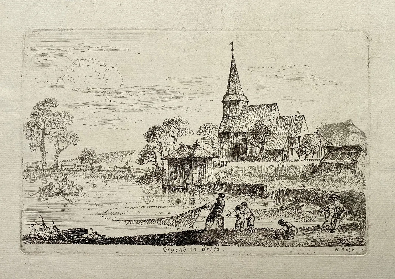 Christian Bernhard Rode, Gegend von Britz, um 1773, Kupferstich Museum Neukölln        