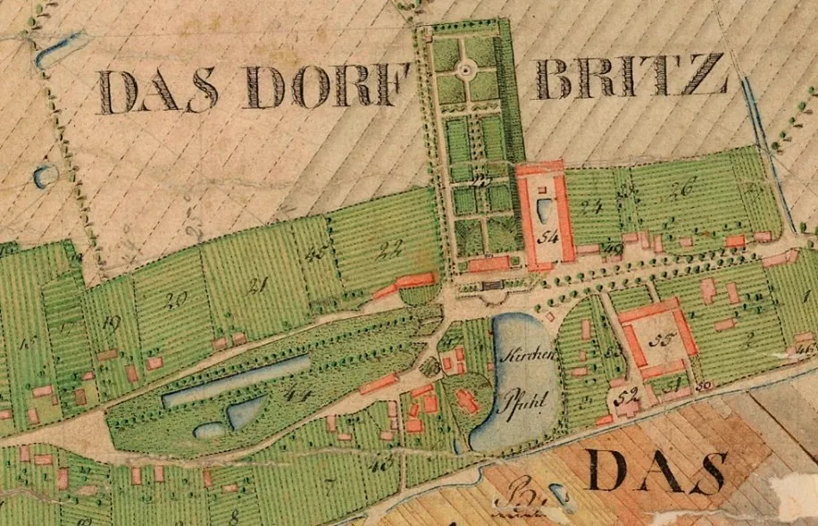 David Gilly, Carte von der Feldmark Britz (Detail), 1790